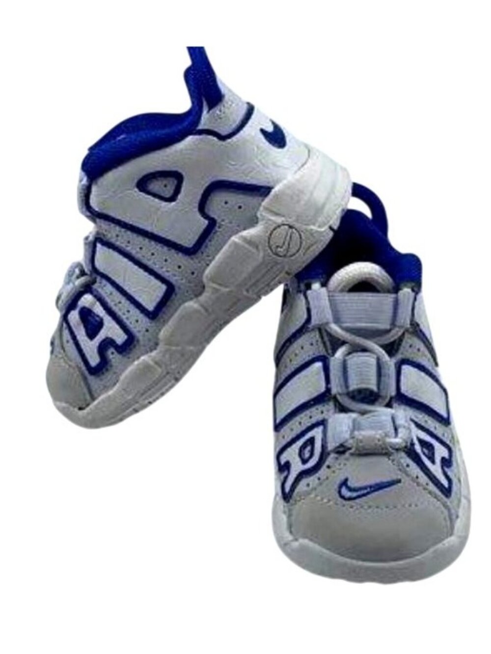Nike Little Kids Air More Uptempo Sneakers Blue White 4C Basketball Shoes